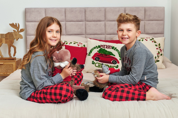 7345 Gri închis Doctor Nap pijamale copii - 100% bumbac