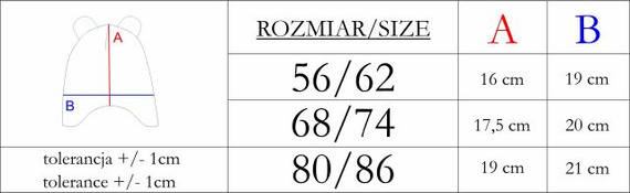 227265 Nicol BENEK Căciulă pentru bebeluși ursuleț bej călduroasă cu urechi