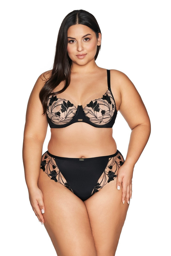 2117/B Chiloți cu bretele Ava pentru femei - negru