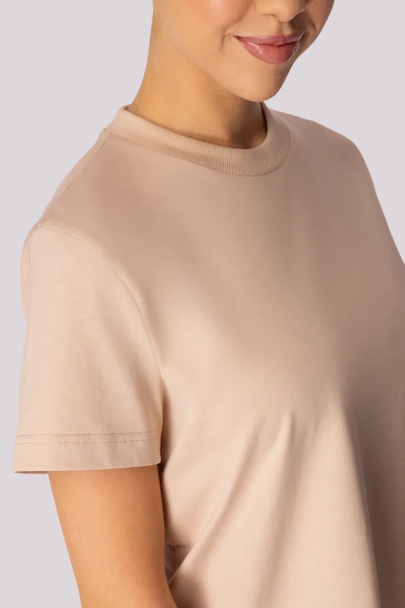 Tricou de damă Boxy Base Mona bej