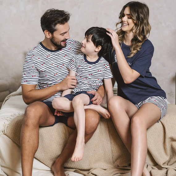 Korfu Pijama pentru băieți cu mânecă scurtă, pantaloni Italian Fashion - print/verde