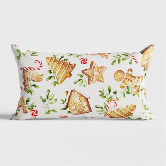 TBN016 Turtă dulce pernă de Crăciun Marquisette albă