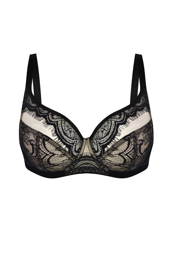 Mediolano Exclusive Soft 19257 Sutien moale negru din dantelă