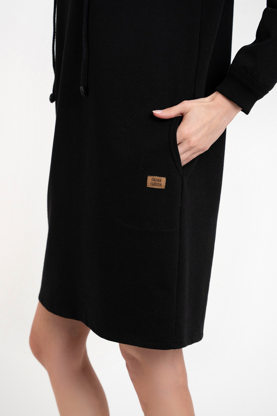 Malmo tunică cu mânecă lungă pentru femei Italian Fashion - negru