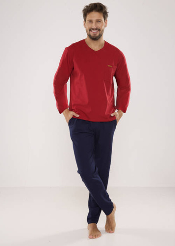 683 Kevin Forex Pijama pentru bărbați - maro - albastru marin