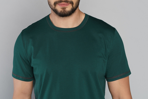 Narvik Pijama cu mânecă scurtă pentru bărbați, pantaloni lungi Italian Fashion- verde/print