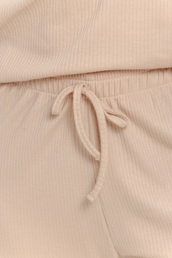 Pijamale damă Taro Sora 3641 bej, 100% bumbac, cu dungi fine