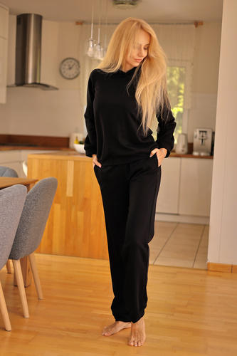 Trening dama Brav Mirale | Set confortabil din bumbac | Producție poloneză - negru