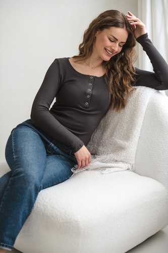 Bluză graviditate și alăptare Tummy Milk&Love vâscoză graphite