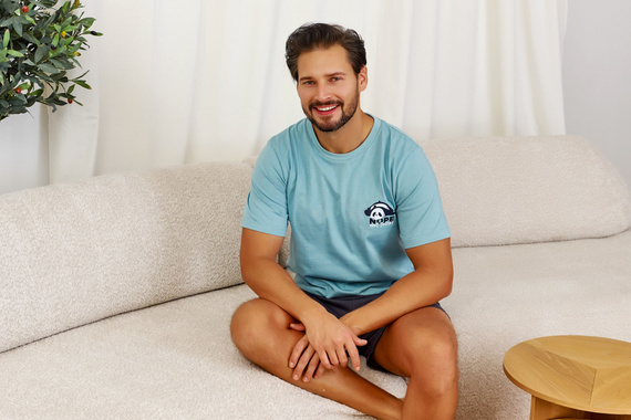 7232 Pijamale pentru bărbați Doctor Nap - albastru ca gheață