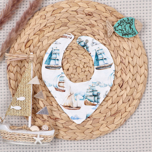 NINI ABK-0051/ZAG Ship set pentru bebeluși, 4 piese, din bumbac organic 100%