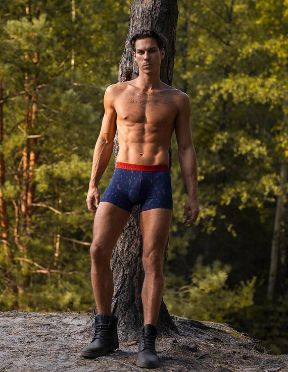 M-1053 SZG Boxer bărbați roșu bleumarin Lama