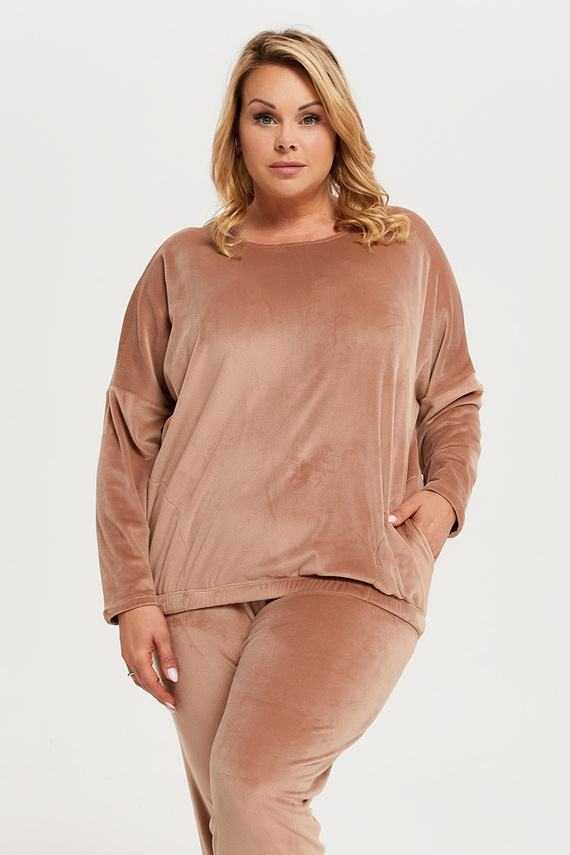 Set lung pentru femei Juga. mânecă, lungime. pantaloni Italian Fashion - bej