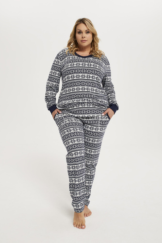 Alaska Pijama de damă cu mânecă lungă, pantaloni lungi Italian Fashion - print/verde