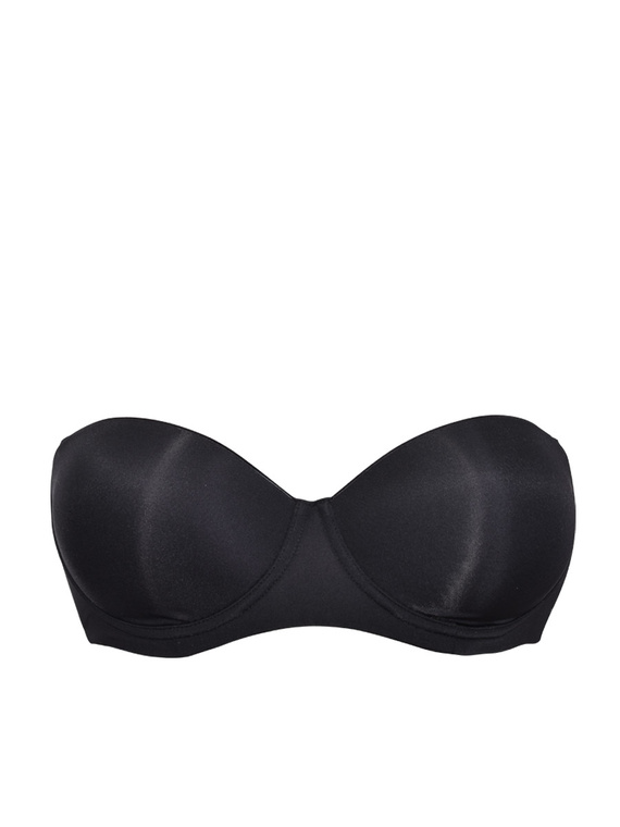2550 Sutien Bandeau - rigidizat, neted, cu bretele detasabile Sielei negru