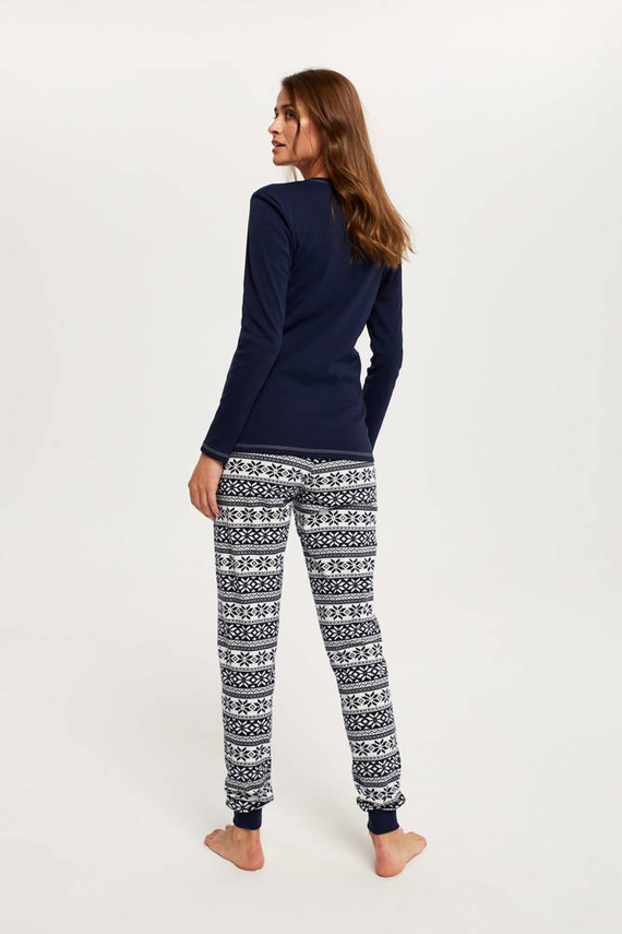 Arktyka Pijama de damă cu mânecă lungă, pantaloni lungi Italian Fashion - albastru navy/print