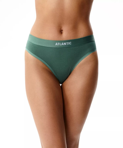 Atlantic 3CLP-012/Z26 Sport Chiloți damă din bumbac, set 3 bucăți, talie lată, maro-roz-verde