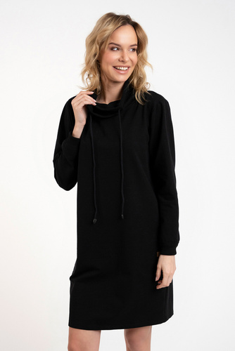 Malmo tunică cu mânecă lungă pentru femei Italian Fashion - negru