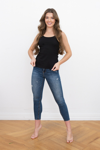 Ibiza Cămașă cu umeri largi pentru femei Italian Fashion- negru