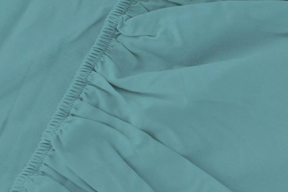 Cearșaf cu elastic din microsatin Poly Detexpol neted și practic turquoise