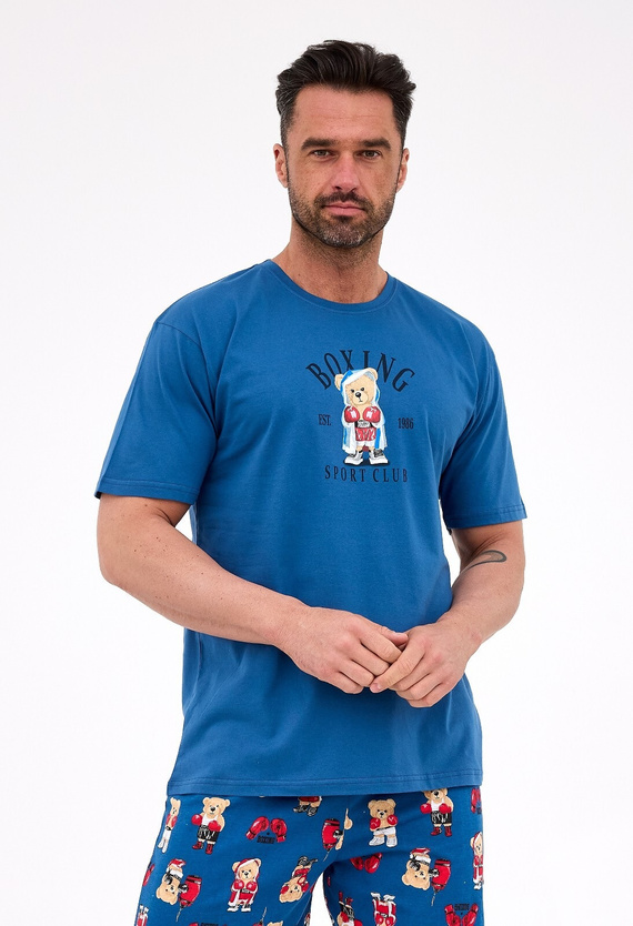 Pijamale bărbați Cornette 326/296 Boxer blugi – bumbac, mâneci scurte, confortabile și stilate