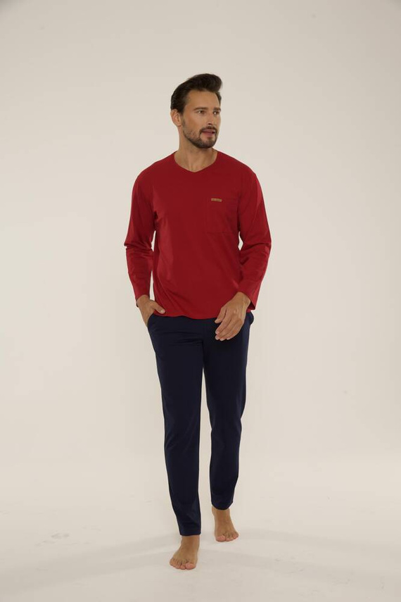 683 Kevin Forex Pijama pentru bărbați - maro - albastru marin