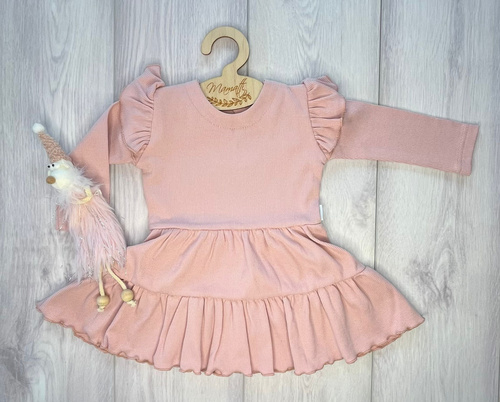 Mamatti SP503 Rochie fetițe mâneci fluture 97% bumbac