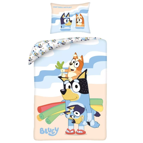 Lenjerie de pat din bumbac Halantex Bluey Vacanțe 160x200 reversibilă 70x80