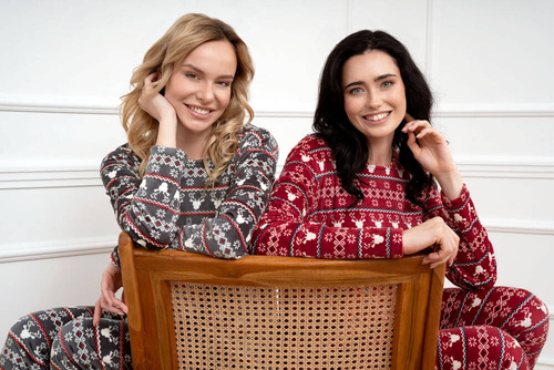 Set lână pentru femei Iceland Fleece Italian Fashion - imprimeu grafit