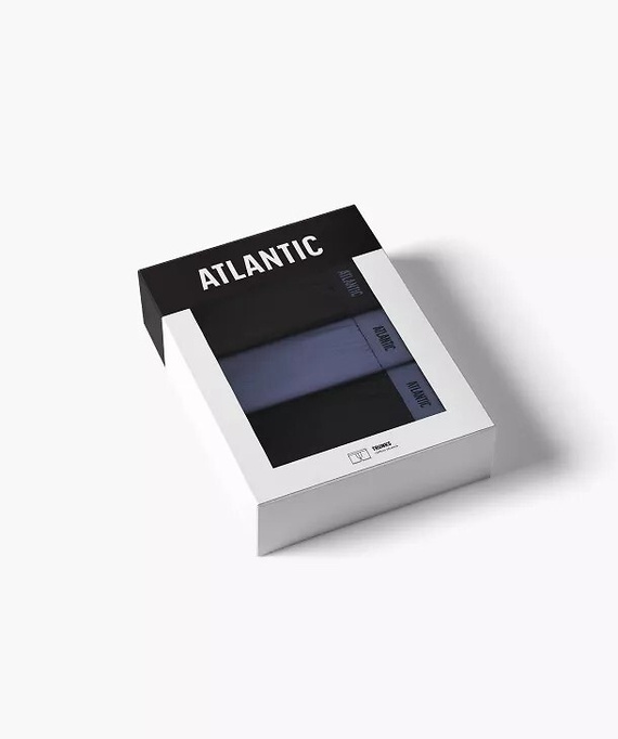 Boxeri bărbați Atlantic 3MH-0111 A3, set 3 bucăți, negru-denim, 95% bumbac, croială ajustată