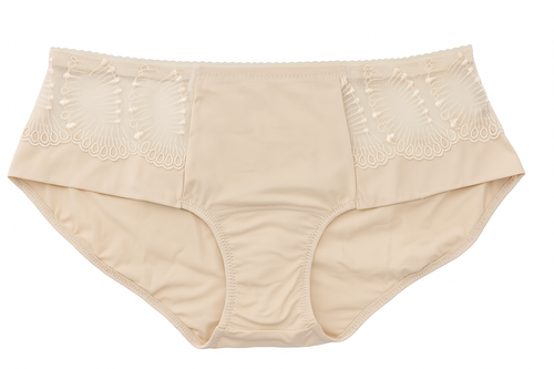 Chiloți exclusivi Anabel din microfibră și broderie - producție poloneză, lux și confort - bej