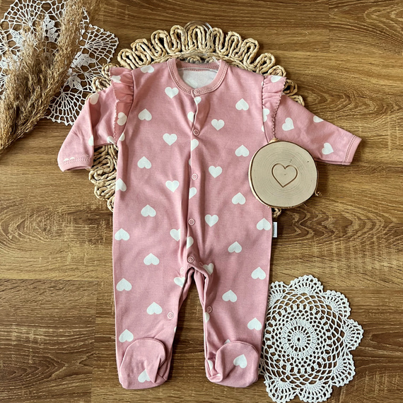 Salopă pentru bebeluși Mamatti PA15740 arici – bumbac, cu piciorușe, capse