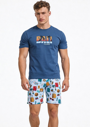 Pijama fete Cornette F&Y 551/55 Bali jeans 100% bumbac