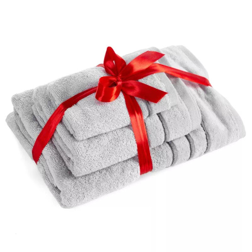 Set prosoape Eurofirany 3 piese moi absorbante elegante premium Sibel silver