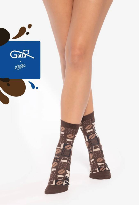 U04.WED Șosete unisex Gatta Wedel - dark choco 03/12E