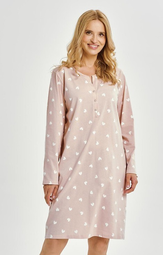 3443 Cămașă de damă Nori Taro – 100% bumbac, mâneci lungi, decolteu cu capse