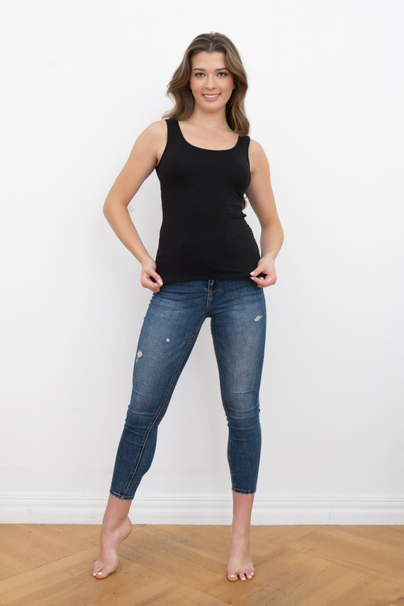 Ibiza Cămașă cu umeri largi pentru femei Italian Fashion- negru