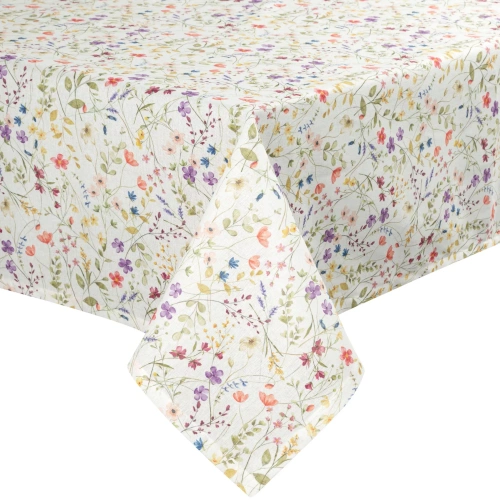 Față de masă ANNA Eurofirany antimurdărire alb-mov flori