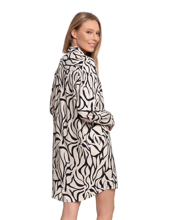 Cămașă de noapte Moraj crem PDK4800-003 – viscoză, mâneci lungi, închidere cu nasturi