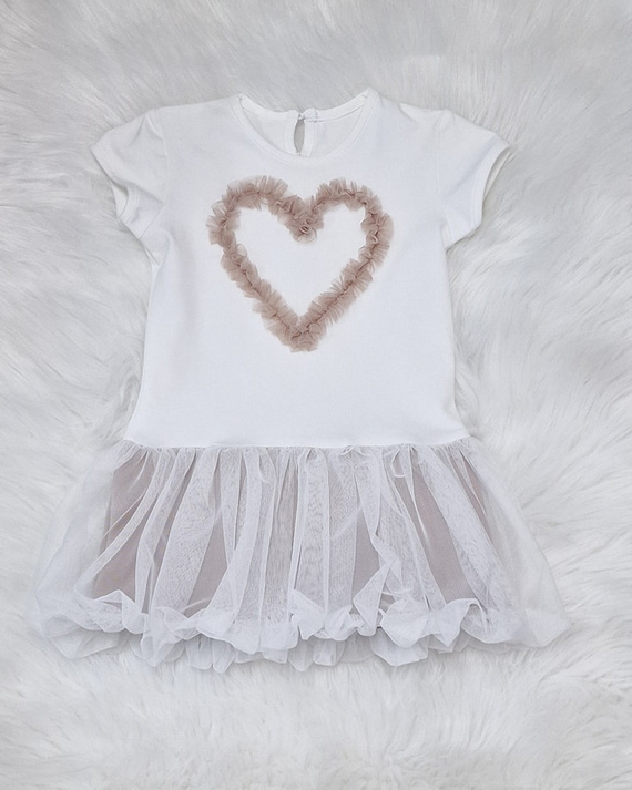 Rochie ecru cu maneca scurta Mia Bambarillo