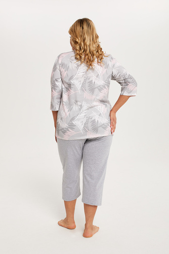 Bartonia Pijama de damă cu mâneci 3/4 și pantaloni 3/4 Italian Fashion - print/melange