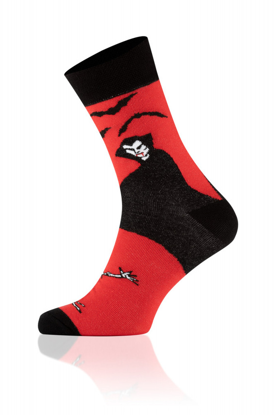 S146D Dracula Șosete lungi Italian Fashion - negru/roșu/alb