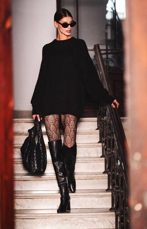 Colanti dama Carino Vaneziana - nero