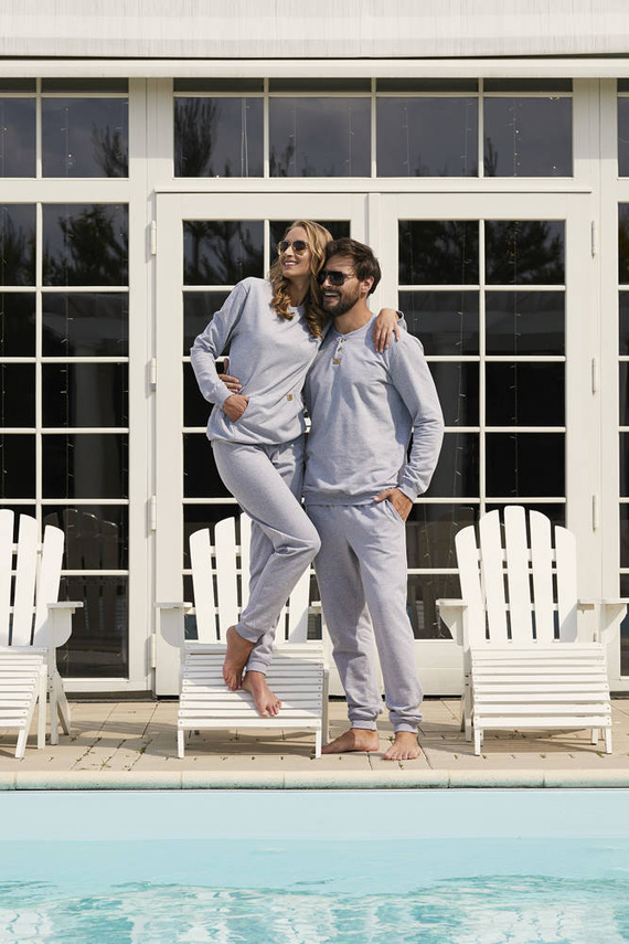 Set lung pentru femei Fox. mânecă, lungime. pantaloni Italian Fashion - melange