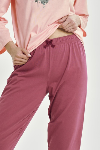 Pijamale de dama Patricia 3460 Taro, bumbac caise, maneci 7/8