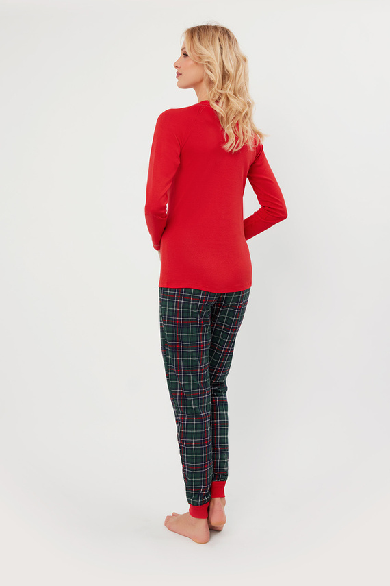 Foggia Pijama de damă cu mânecă lungă, pantaloni lungi Italian Fashion - roșu/print