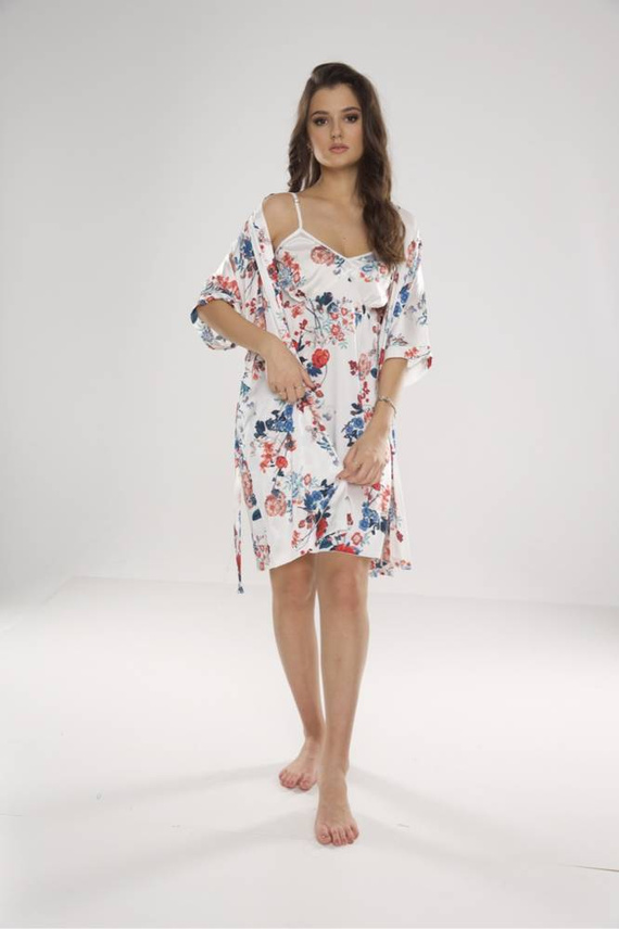 636 Lurdes cămașă de damă De Lafense - ecru-roșu