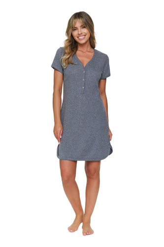 Cămașă de noapte Doctor Nap 7570 Dark Grey 100% bumbac pentru alăptare