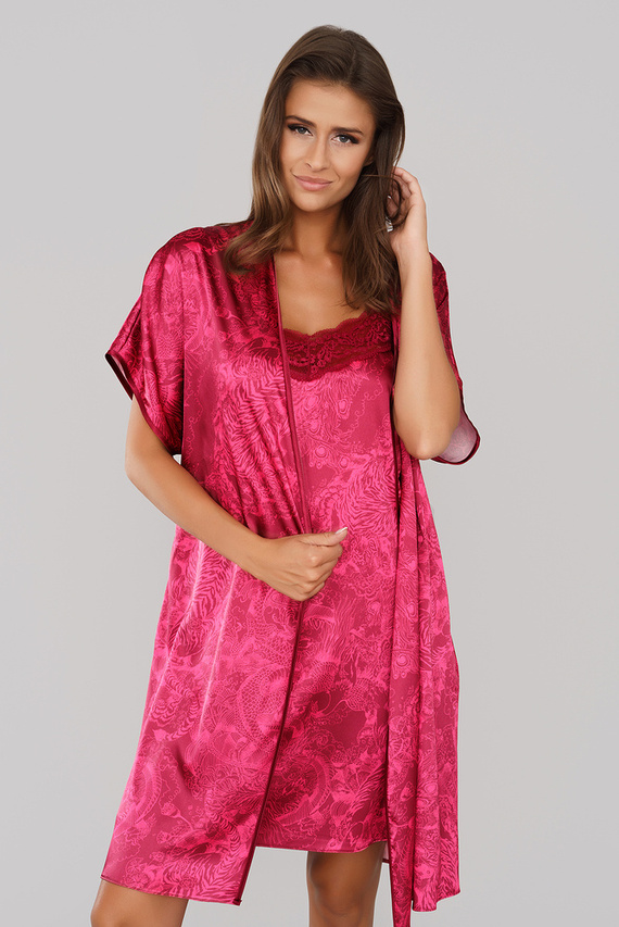 Impresja Halat de baie pentru femei Italian Fashion burgundy