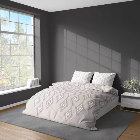 5031 A Lenjerie de pat din microfibră cu geometrie Detexpol, roz pudrat